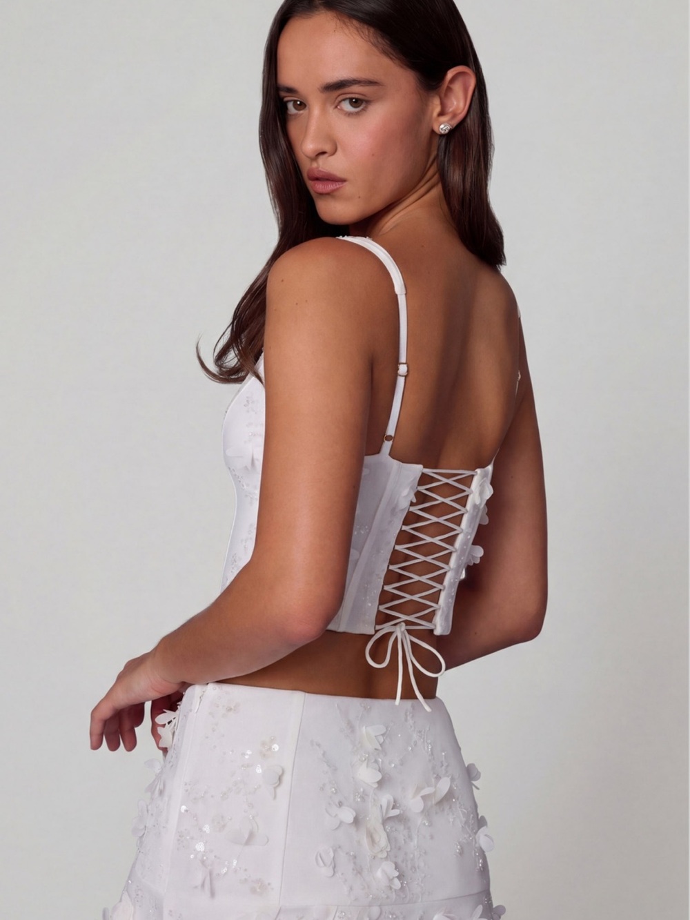 Oh Polly Letitia Embellished Lace-up Corset Top - Picture 3 of 8